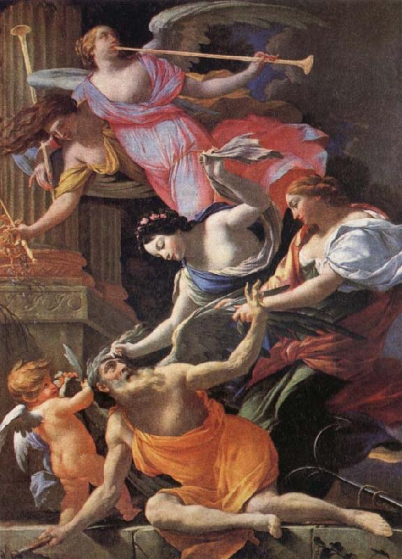 Simon  Vouet Saturn,conquered byu Amor,Venus and Hope China oil painting art
